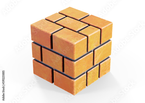 3d rendering of cinder blocks isolated on the white background.