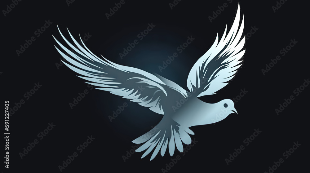 Obraz premium Peace pigeon. Purity, spirituality concept, generative AI.