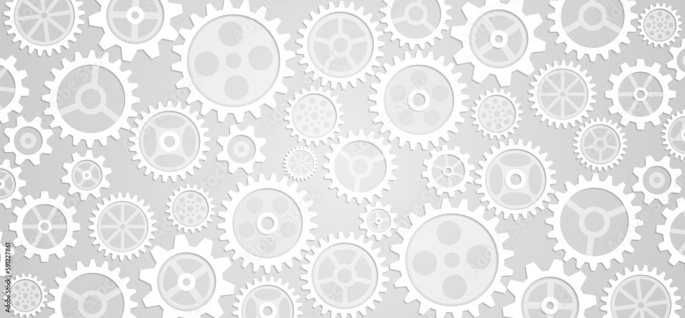 The mechanism consisting of gears on a gray background for the presentation. Cogwheel for science experiment presentation, Futuristic high tech concept. Business and industry internet banner The mechanism consisting of gears on a gray background for the presentation. Cogwheel for science experiment presentation, Futuristic high tech concept. Business and industry internet banner