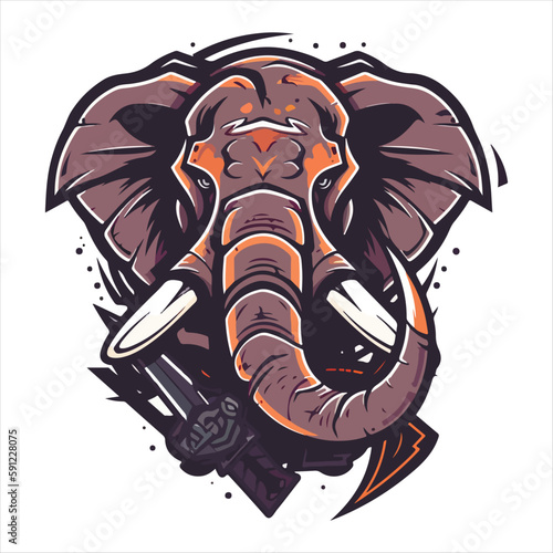 elephant mascot logo design vector with modern illustration concept style for badge, emblem and tshirt printing. angry elephant illustration with feet up