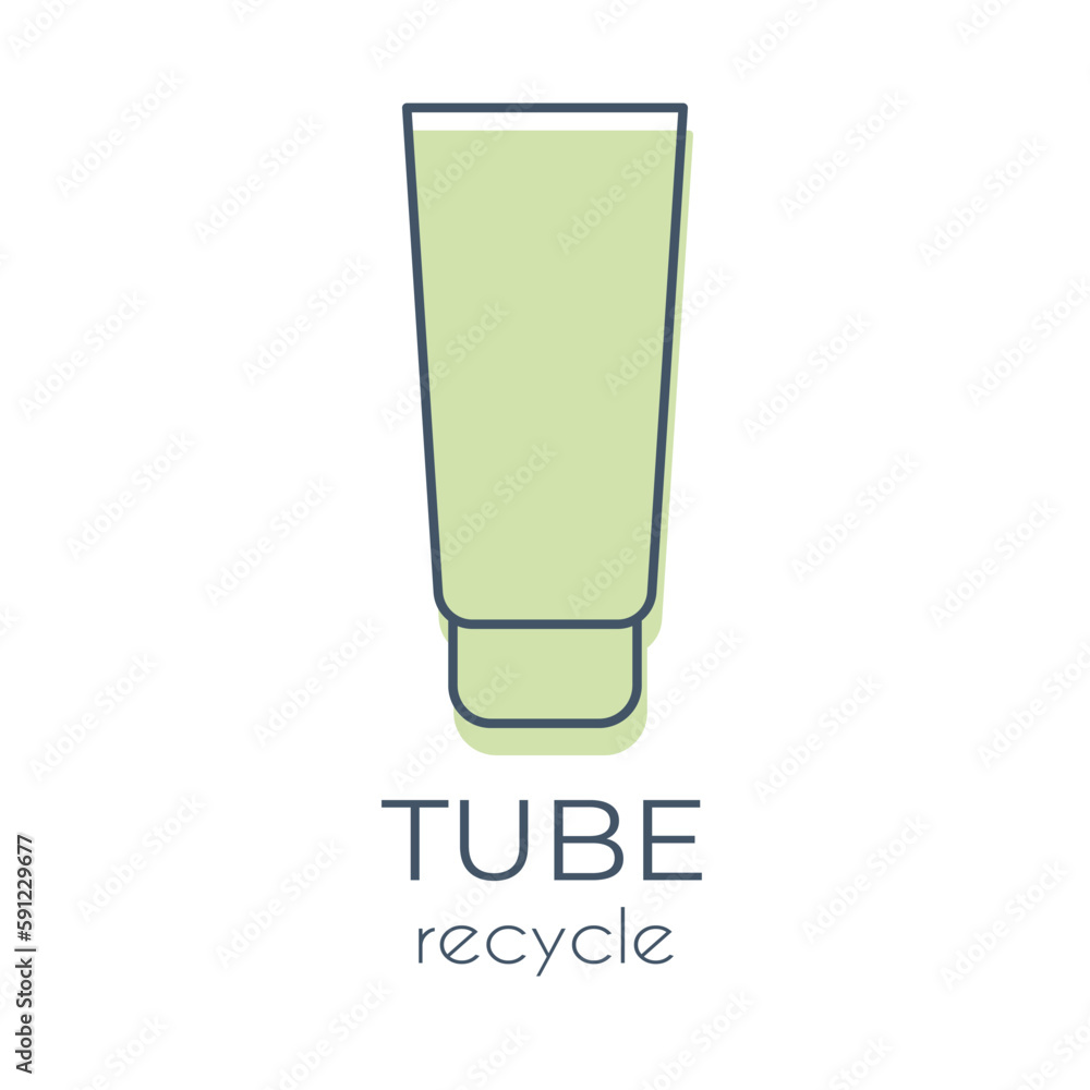 Simple minimalist green tube icon on a white background Simple minimalist green tube icon on a white background