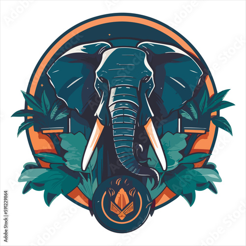 elephant mascot logo design vector with modern illustration concept style for badge, emblem and tshirt printing. angry elephant illustration with feet up
