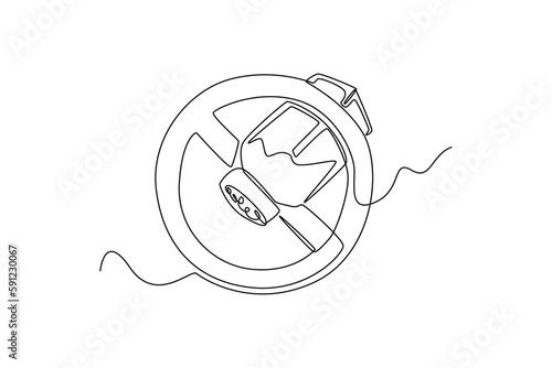 Continuous one-line drawing no msg icon. World hypertension day concept single line draws design graphic vector illustration 