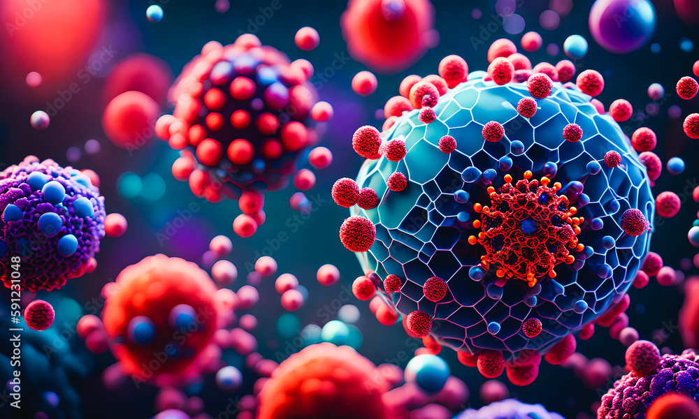 Complex chemical structures in vibrant colors, atoms, modern styling, new technologies, future. Generative AI Complex chemical structures in vibrant colors, atoms, modern styling, new technologies, future. Generative AI