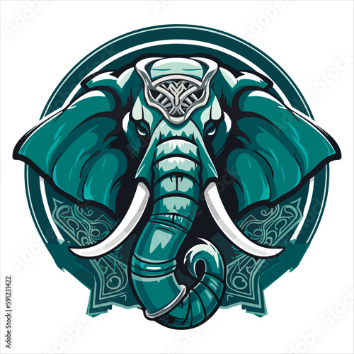 elephant mascot logo design vector with modern illustration concept style for badge, emblem and tshirt printing. angry elephant illustration with feet up