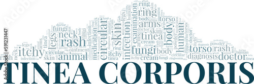 Tinea Corporis - Ringworm word cloud conceptual design isolated on white background.
