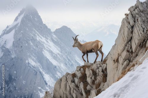 Alpine ibex. Generative AI