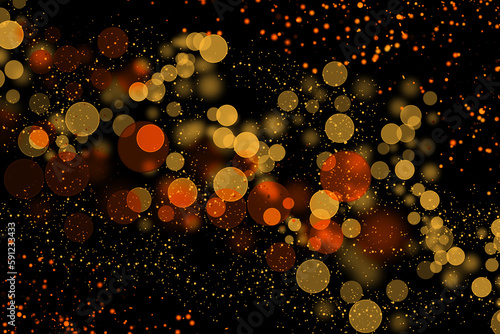 Realistic Colorful bokeh sparkle light effects on black background