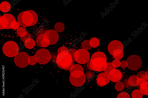 Realistic Colorful bokeh sparkle light effects on black background