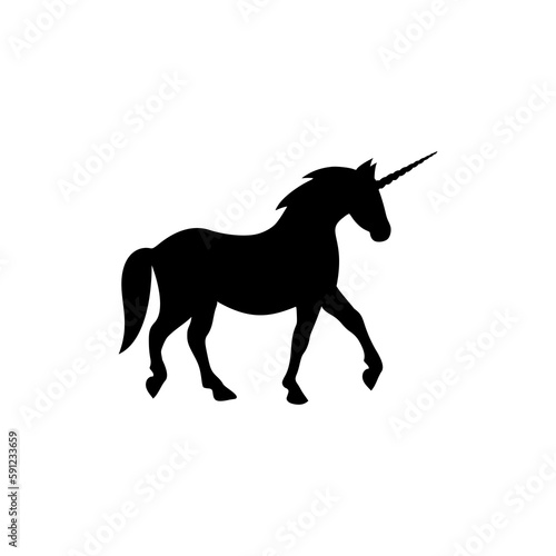 Unicorn silhouettes icon isolated on transparent background