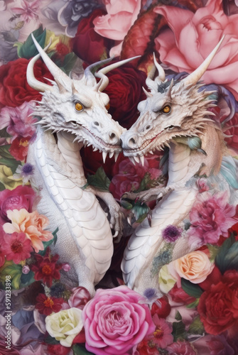 Couple of white dragons © Lena Lir