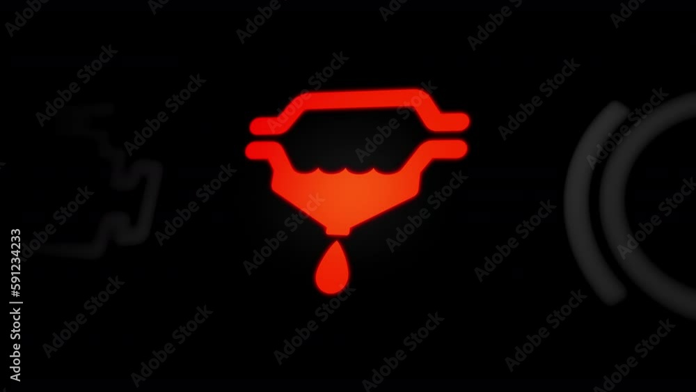 Water in Fuel Warning Light on Car Dashboard Stock ビデオ Adobe Stock