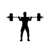 weightlifting, weightlifter silhouette isolated