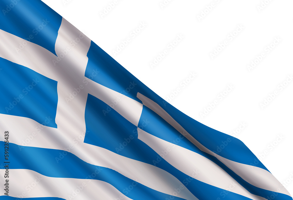 Realistic waving flag of Greece isolated on a transparent background ...