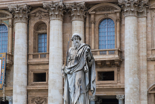 Photography St Paul outside St Peter's Basilica in Vatican City