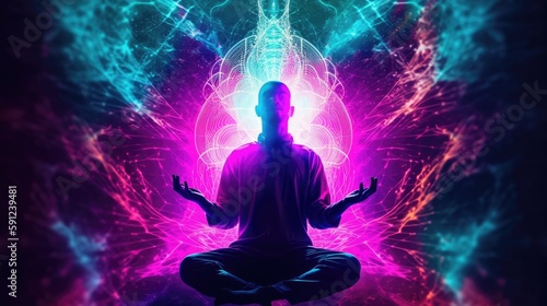 Galactic Lotus Meditation Abstract (AI Generated).Galactic Lotus Meditation Abstract (AI Generated).
