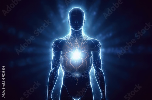 Spiritual Resonance in Glowing Body (AI Generated).