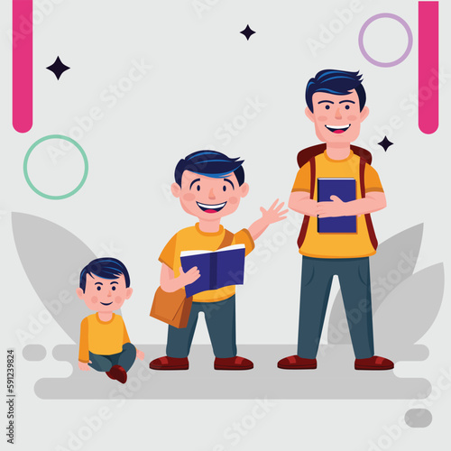 From childhood to secondary school illustration 