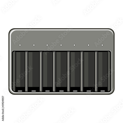 lithium aa battery charger cartoon vector illustration