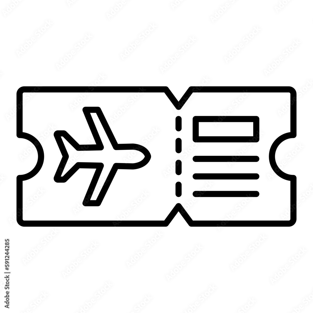 Plane ticket Line Icon Plane ticket Line Icon