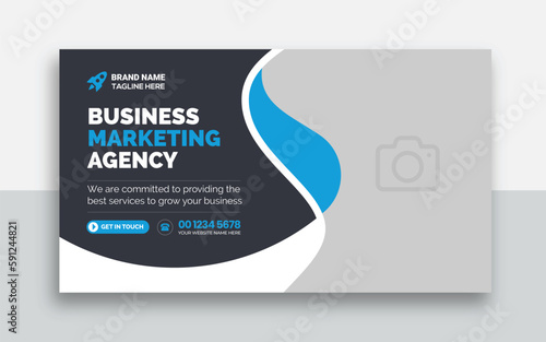 Business youtube thumbnail and web banner template