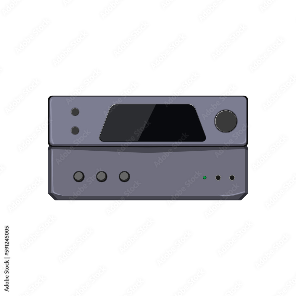 Fototapeta premium black av receiver cartoon vector illustration