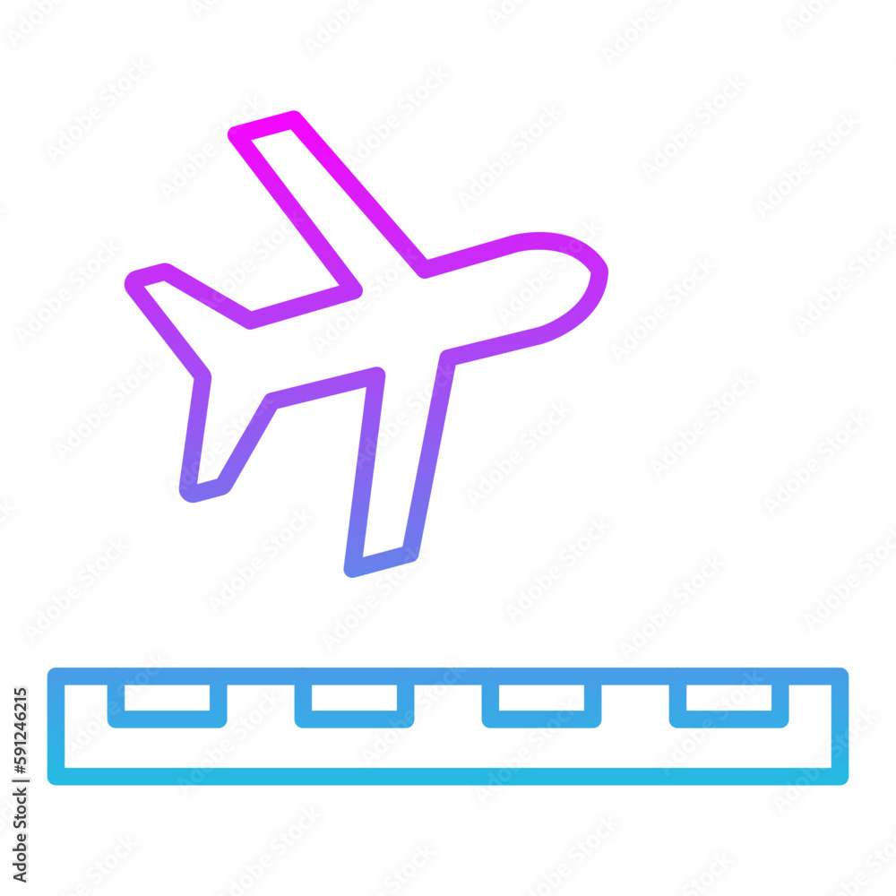 Obraz premium Take Off Line Gradient Icon 