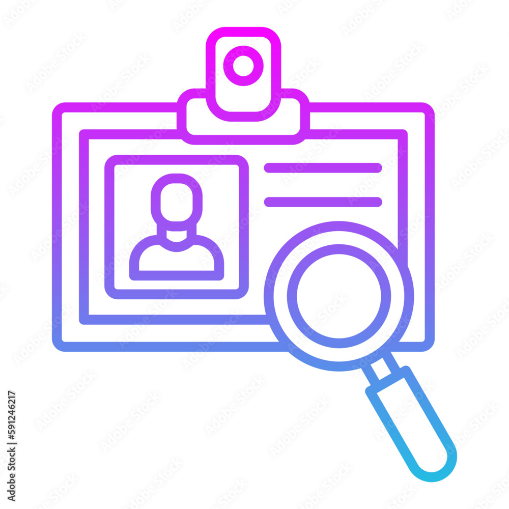 Identification Line Gradient Icon Identification Line Gradient Icon