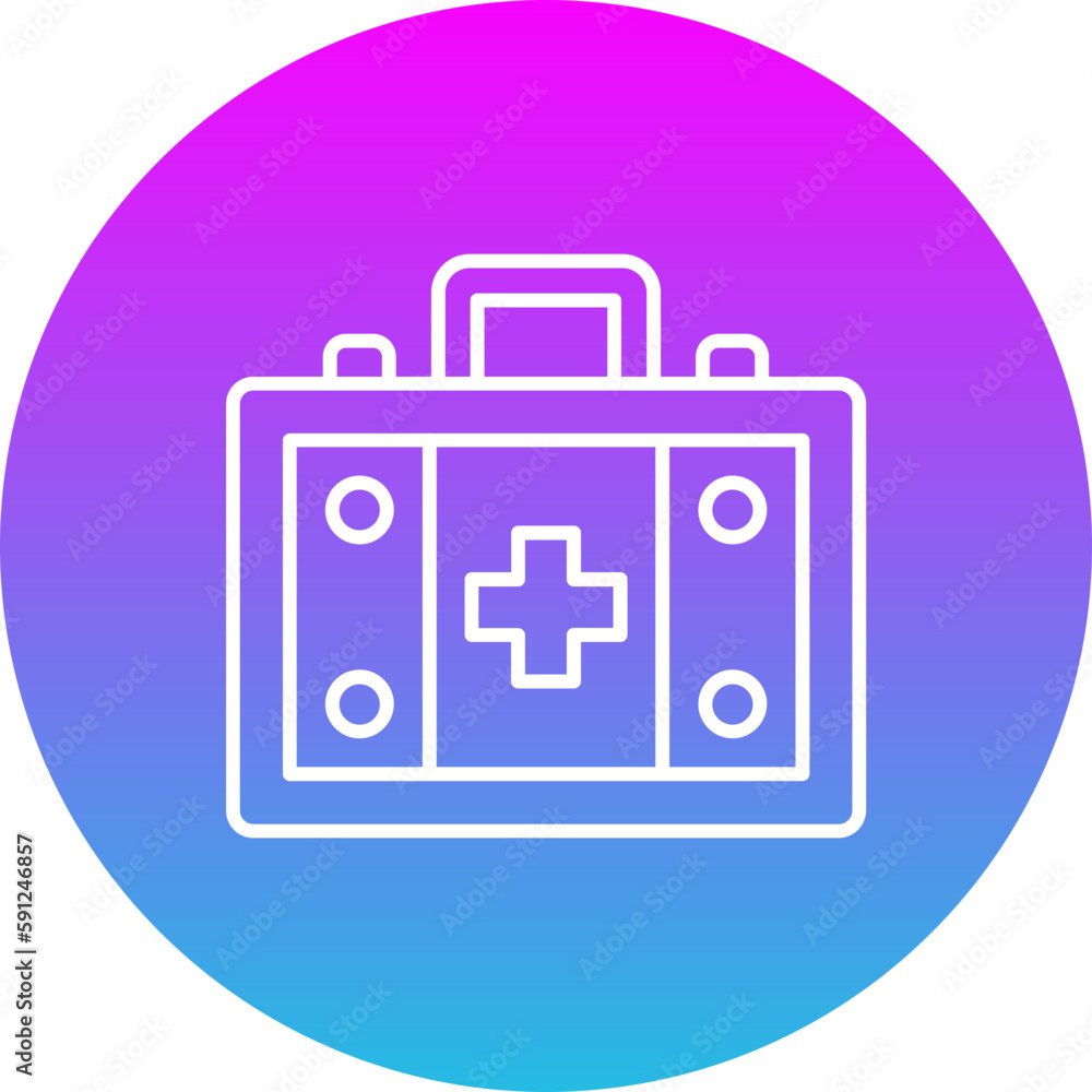 First aid kit Gradient Circle Line Inverted Icon First aid kit Gradient Circle Line Inverted Icon