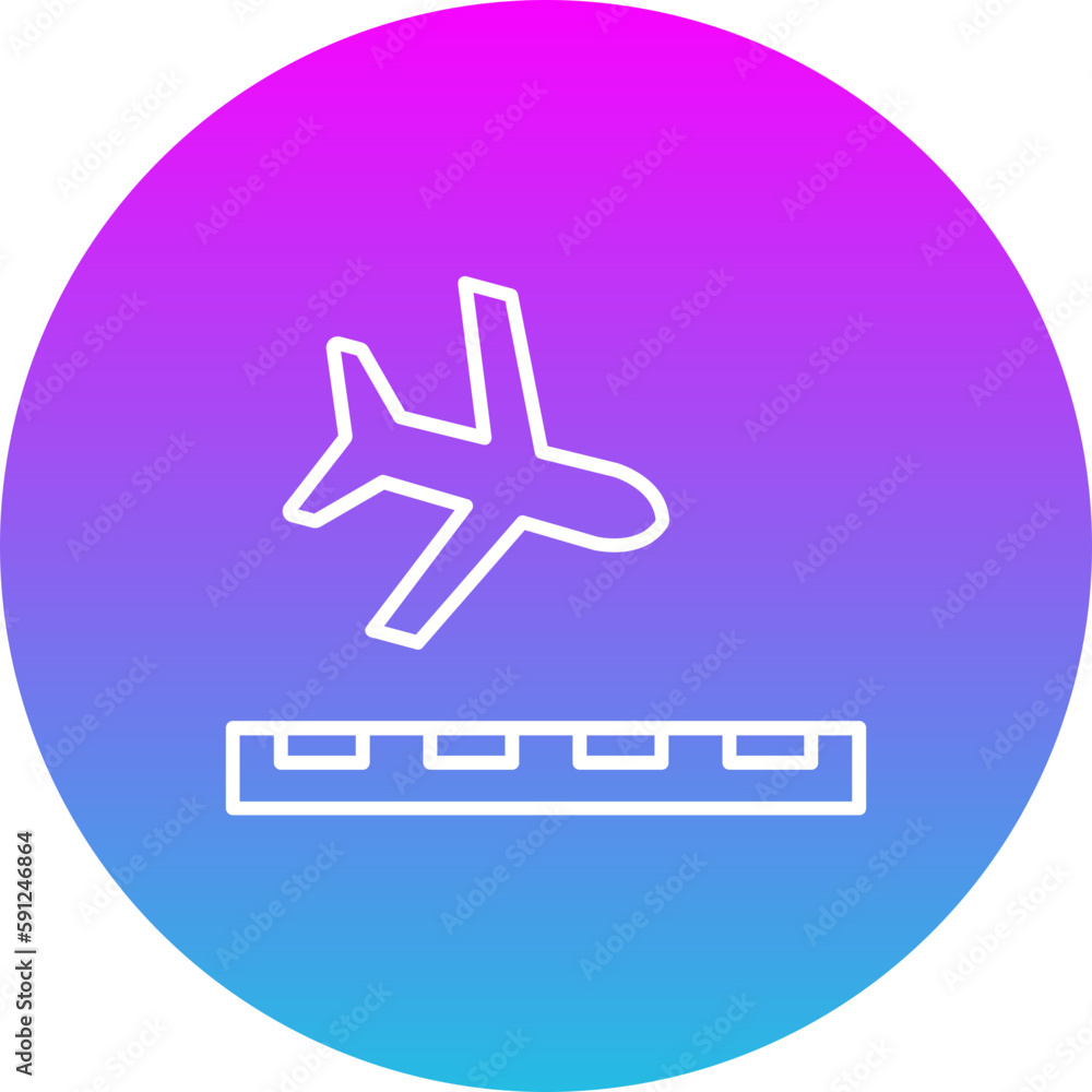 Landing Gradient Circle Line Inverted Icon