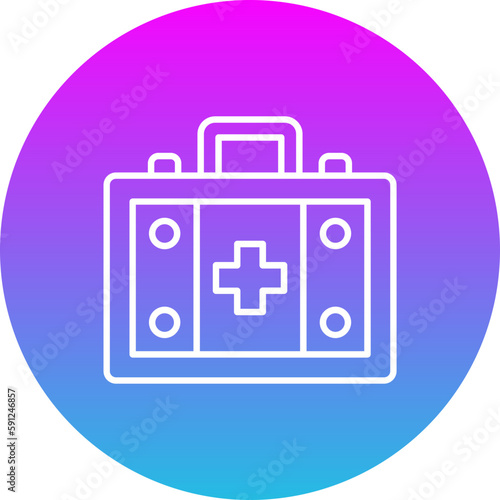 First aid kit Gradient Circle Line Inverted Icon