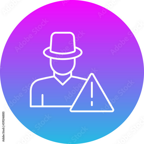 Outsider Gradient Circle Line Inverted Icon