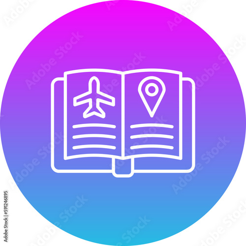 Guide book Gradient Circle Line Inverted Icon