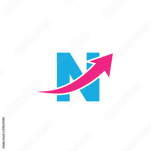 Letter N logo in a Modern style. Letter N abstract logo Symbol. N letter and arrows Logo. abstract business logo design