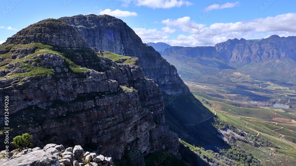 Obraz premium beautiful Mountain gorge in Stellenbosch, Cape Town South Africa 
