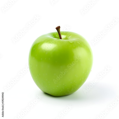 Green apple on a white background, Generative AI