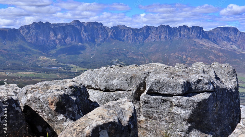 beautiful Mountain gorge in Stellenbosch, Cape Town South Africa 