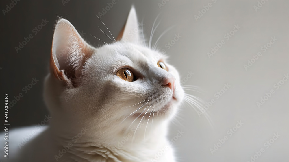 Graceful Feline: Awe-inspiring Focus on Cat with Soft Blurred Background generative ai