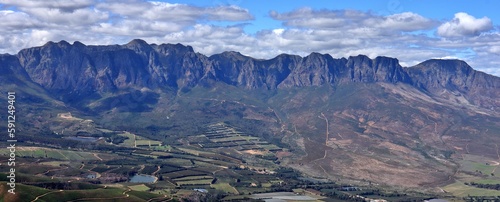 beautiful Mountain gorge in Stellenbosch, Cape Town South Africa 
