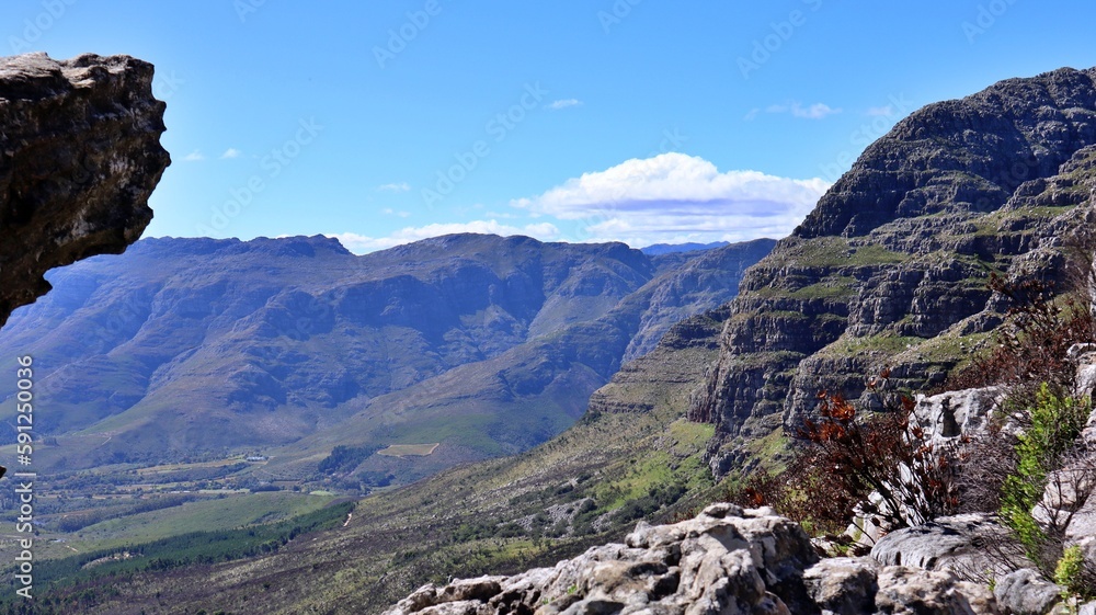 Fototapeta premium beautiful Mountain gorge in Stellenbosch, Cape Town South Africa 