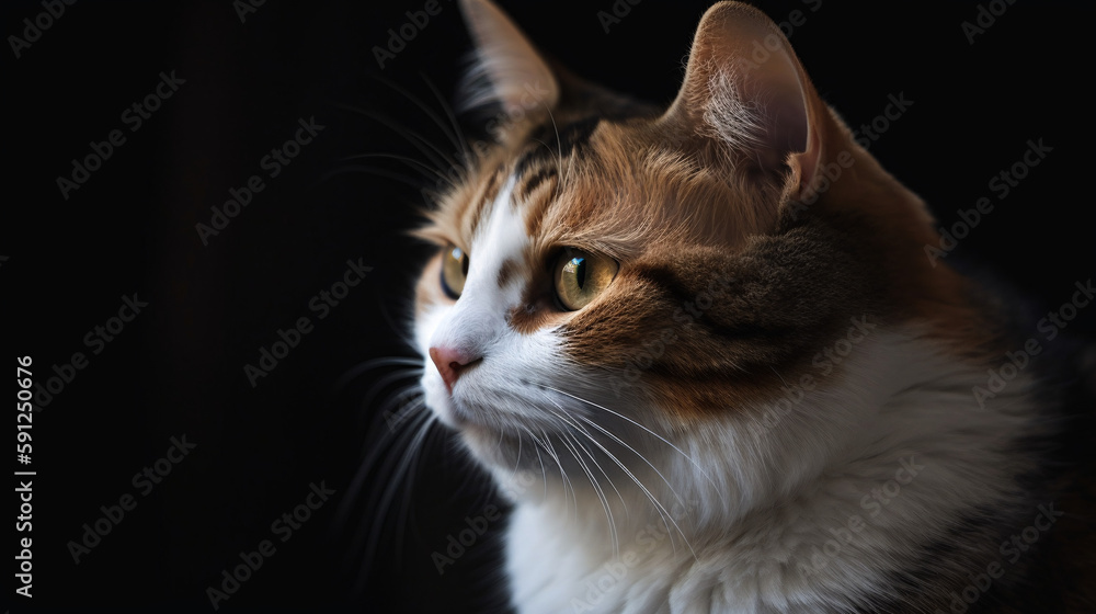 Graceful Feline: Remarkable Focus with Softly Blurred Background generative ai