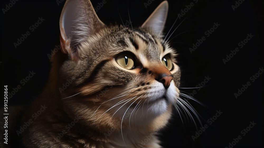 Amazing Close-up: Breathtaking Focus on Cat with Ethereal Blurred Background generative ai