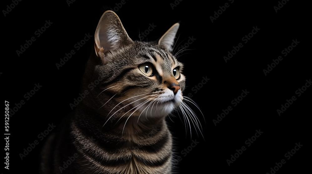 Amazing Close-up: Breathtaking Focus on Cat with Ethereal Blurred Background generative ai