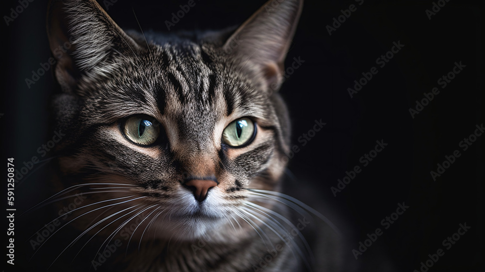 Amazing Close-up: Breathtaking Focus on Cat with Ethereal Blurred Background generative ai