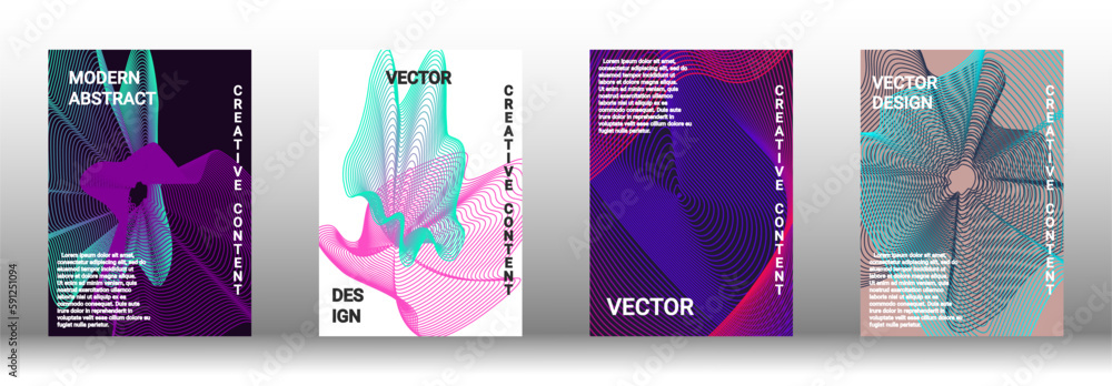 A set of modern abstract covers with abstract gradient linear waves. A set of modern abstract covers with abstract gradient linear waves.