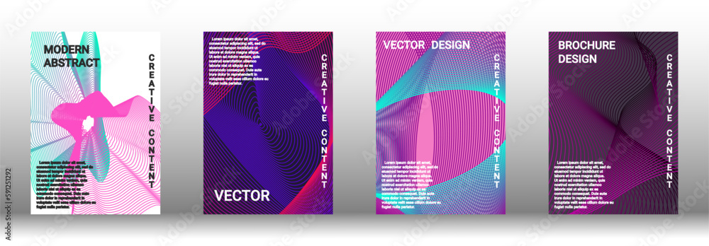 A set of modern abstract covers with abstract gradient linear waves.