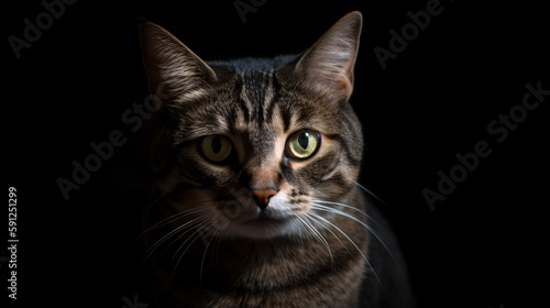 Regal Stare  Unbelievable Focus on Cat with Subtle Blur Background generative ai