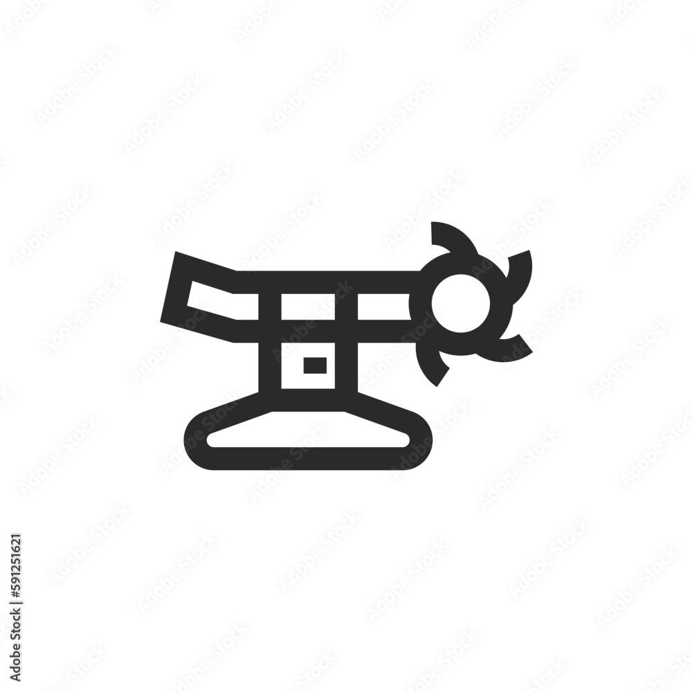 Bucket wheel excavator, linear style icon. Editable stroke width Bucket wheel excavator, linear style icon. Editable stroke width