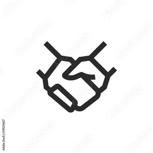 Handshake  linear style icon. Editable stroke width