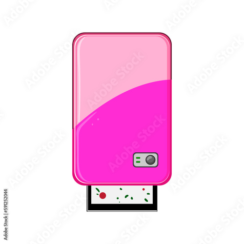 modern compact photo printer cartoon vector illustration